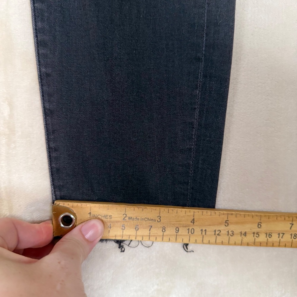 AYR Skinny Jeans Womens Size 30 Black Eclipse Raw Hem High Rise Stretch - Picture 8 of 9